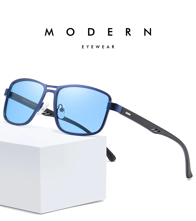 Мужские Поляризованные солнечные ретро-очки Квадратные Классические мужские