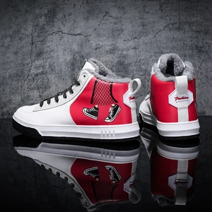 Мужская зимняя обувь унисекс; коллекция 2019 года; Стильные повседневные кроссовки с высоким берцем; zapatos de hombre; Теплая обувь с мехом внутри; подарок для подруги-бойфренда