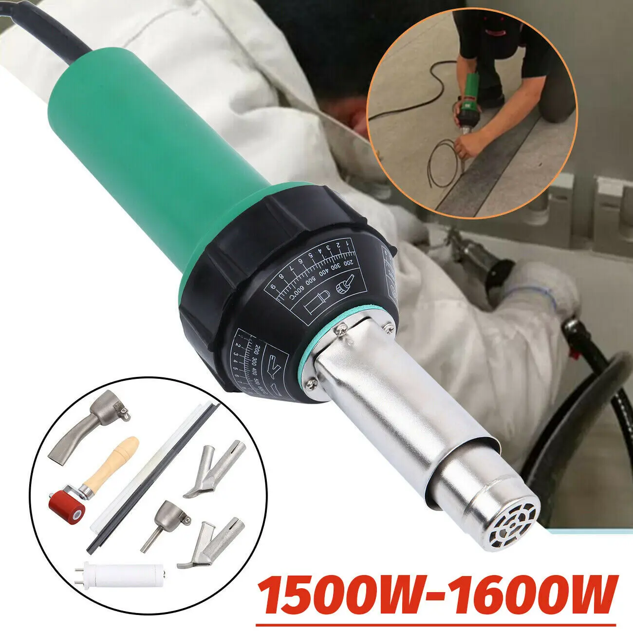 Samger 1500W/1600W Hot Air Plastic Welding Gun Torch 220V Hot Air Welding PVC Plastic Repairing Machine With Welder+Nozzle Kit