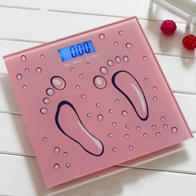 

Pink Digital Body Scale Electronic Precision Home Cute Glass Loss Weight Scale Bathroom Pese Personne Household Products DG50S