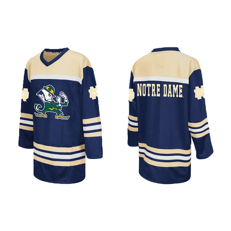 

Notre Dame Fighting Irish College Retro throwback MEN'S Hockey Jersey Embroidery Stitched Customize any number and name