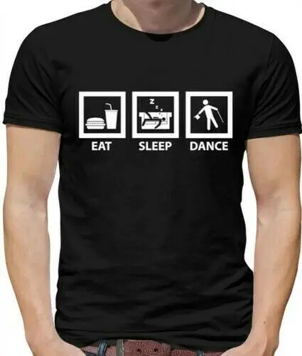 Eat Sleep Dance мужская футболка для танцев бальных балета|Мужские футболки| |