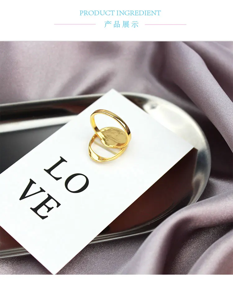 Элегантное модное кольцо овальное женское обручальное с геометрическим