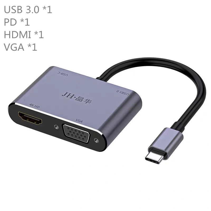 Адаптер Thunderbolt 3 0 USB Type C Hub to HDMI 4K VGA 1080P док станция OTG адаптер сплиттер поддержка