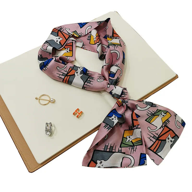 

Silk Scarf Women Shawls Wraps Fashion Small Hair Neck Hijabs Foulard Scarves Female Lady bufanda seda mujer echarpe ete soie