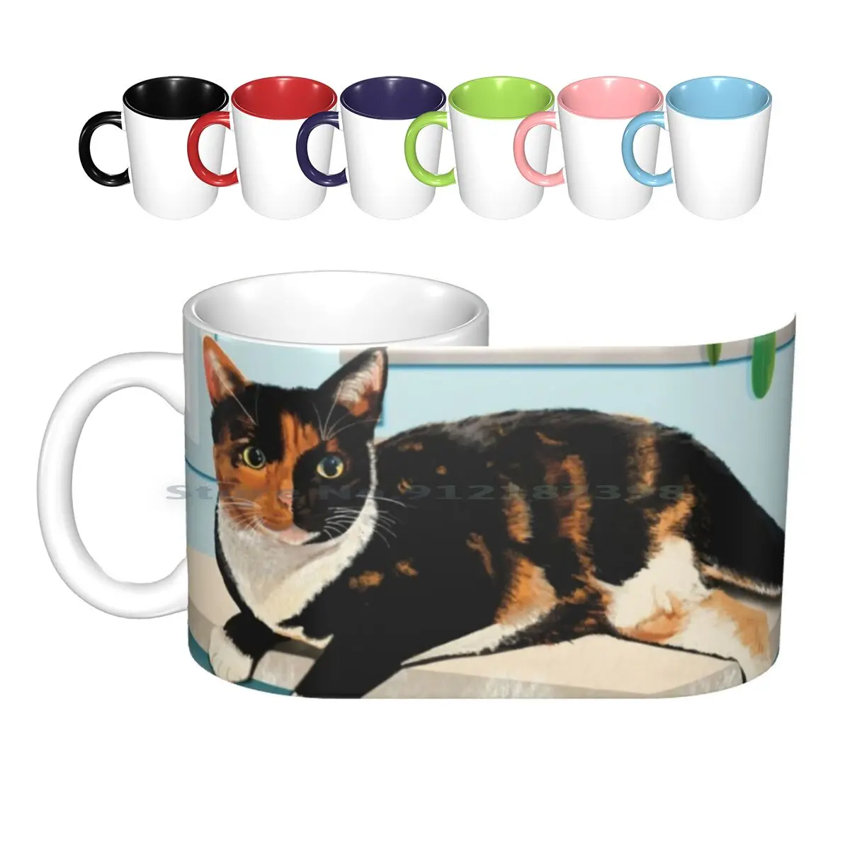 

Керамические кружки с изображением кошки тишины, кофейные чашки, Кружка для молока и чая, дизайнерская кружка с изображением кошки, котенка,...