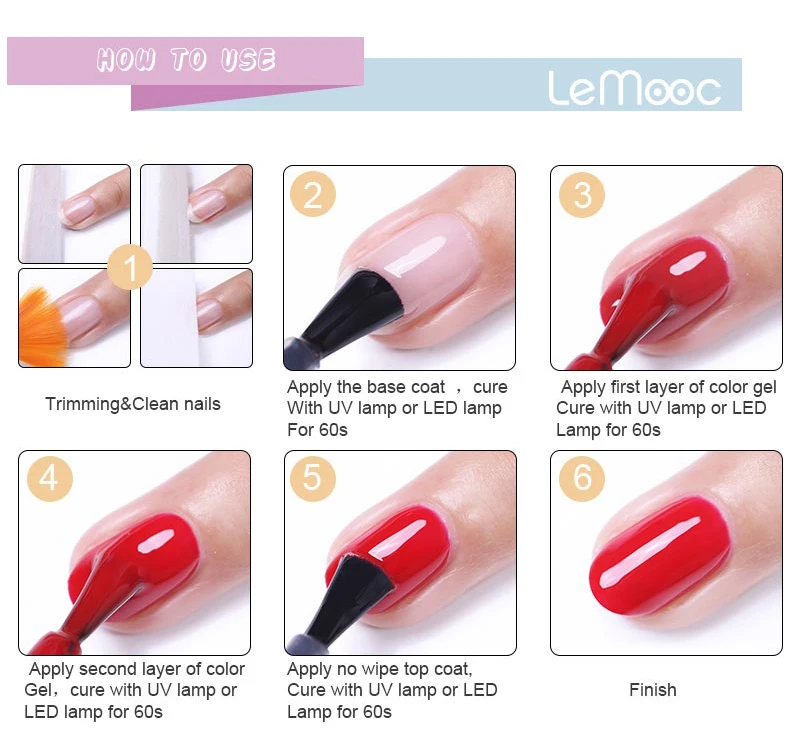 LEMOOC Розовый Гель-лак для ногтей СВЕТОДИОДНЫЙ УФ-Гель-лак | Красота и здоровье
