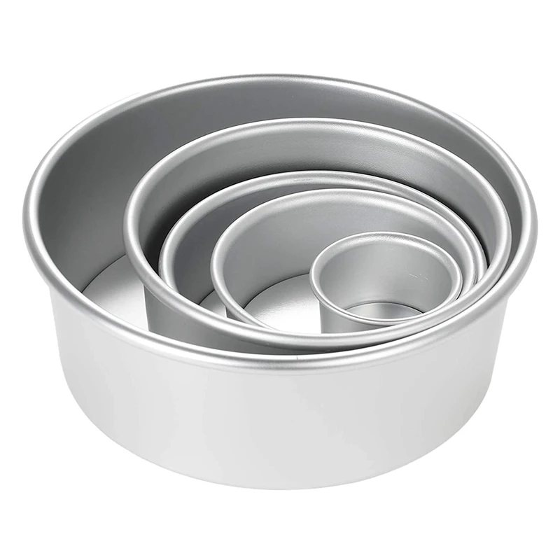 

Aluminum Alloy Round Cake Mould,Chiffon Cake Baking Pan Pudding Cheesecake Mold Set with Removable Bottom