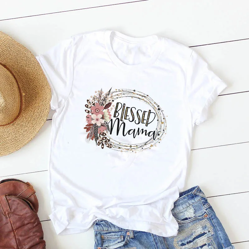 

Женская футболка с изображением благородных мамов, футболка с цветочным принтом, женская футболка с коротким рукавом, женские топы, одежда, ...