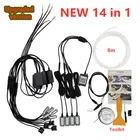 Автомобильная атмосферная лампа s EL, неоновая проволосветильник лента, RGB, несколько режимов, управление через приложение, декоративная неоновая лампа для салона автомобиля