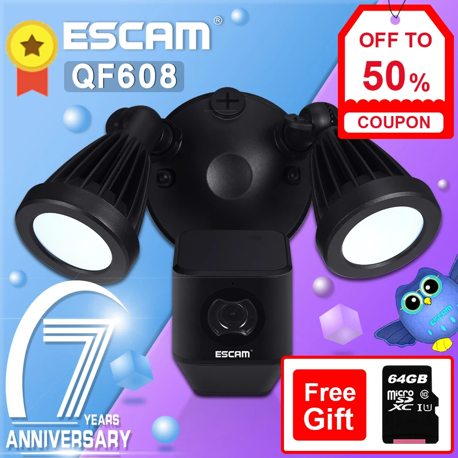 Камера видеонаблюдения ESCAM QF608 HD 1080P Wi Fi с датчиком движения|Камеры