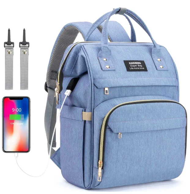 

KAINASHI Baby Changing Bag Backpack, Nappy Bag Backpack with USB Charging Port, Diaper Bag Backpack with Insulated Pockets