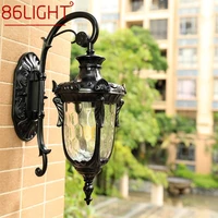 86light outdoor wall lamp classical retro black lighting led sconces waterproof decorative for home aisle