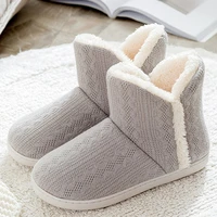women winter warm ankle boots slippers indoor plush slipper boot cozy home shoes bootie female velet soft slipper botas big size