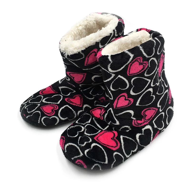 Зимние ботинки женские домашние тапочки рождественские носки с сердечками