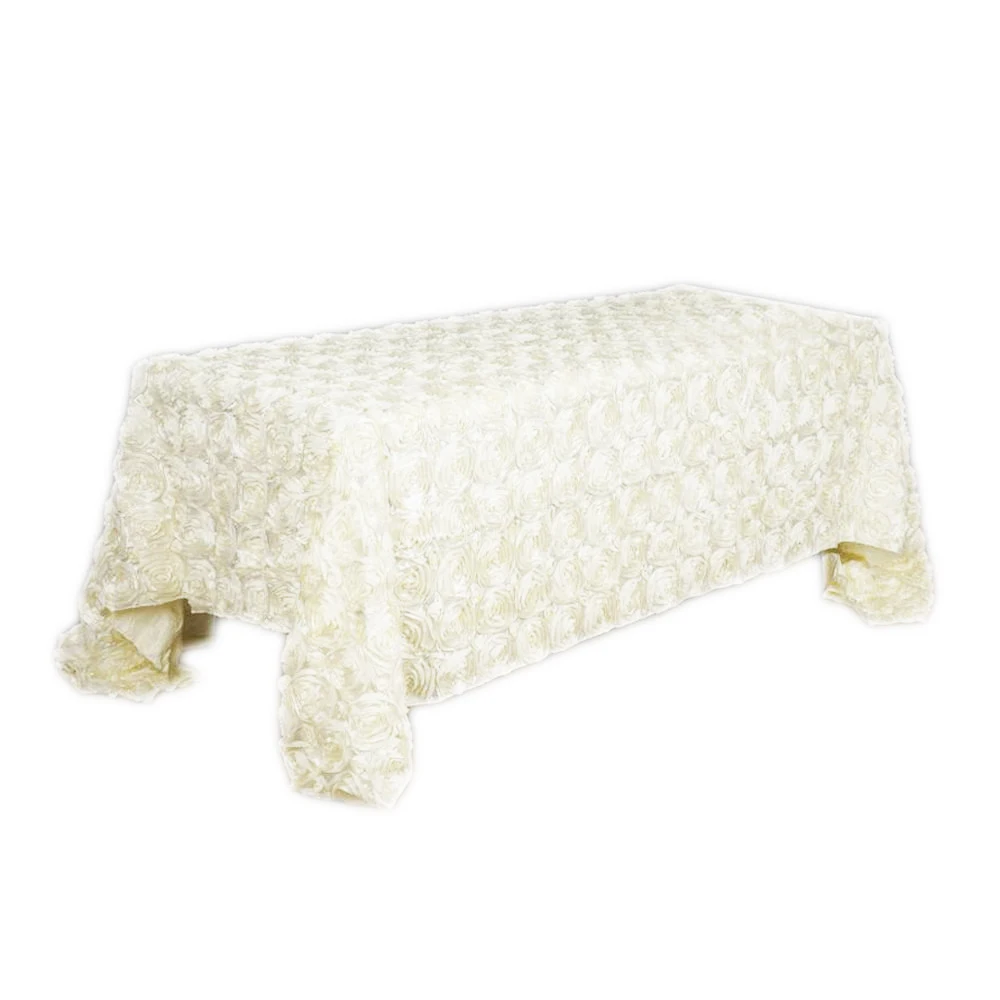 Прямоугольная 3D атлас с розочками скатерть для домашнего стола декор свадебной