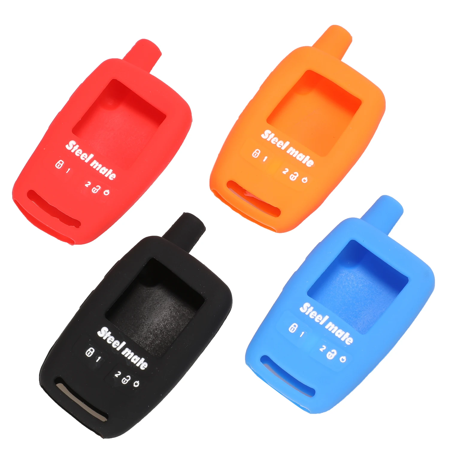 

jingyuqin Replacement Remote Car Key Cover Case Silicone protect shell For Steel mate Iron General Red Bat 8006