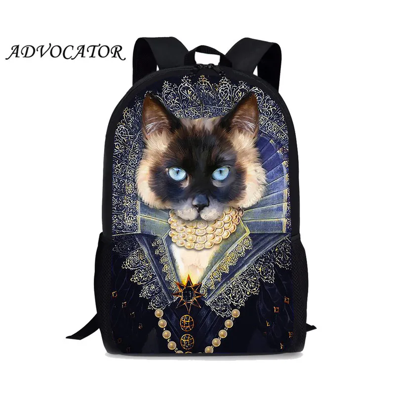 ADVOCATOR Cute Cat Photo Style Kids Backpack Children School Bags Girls Boys Bookbag Casual Bags for Men Women Mochila Escolar