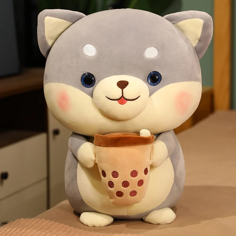 Kawaii пузырьковый чай собака плюшевая игрушка Мягкое Животное еда Подушка чашка