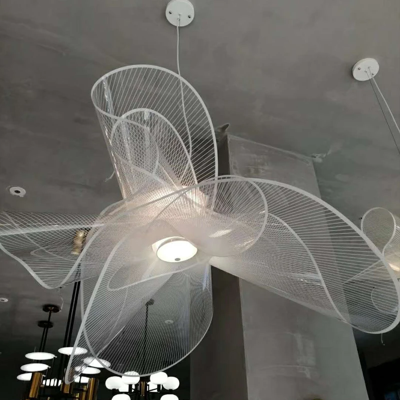 Italian designer chandelier modern restaurant lighting creative minimalist bedroom study mesh crystal Nordic living room lamp
