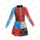 Женская велосипедная трикотажная кофта с длинным рукавом и юбкой