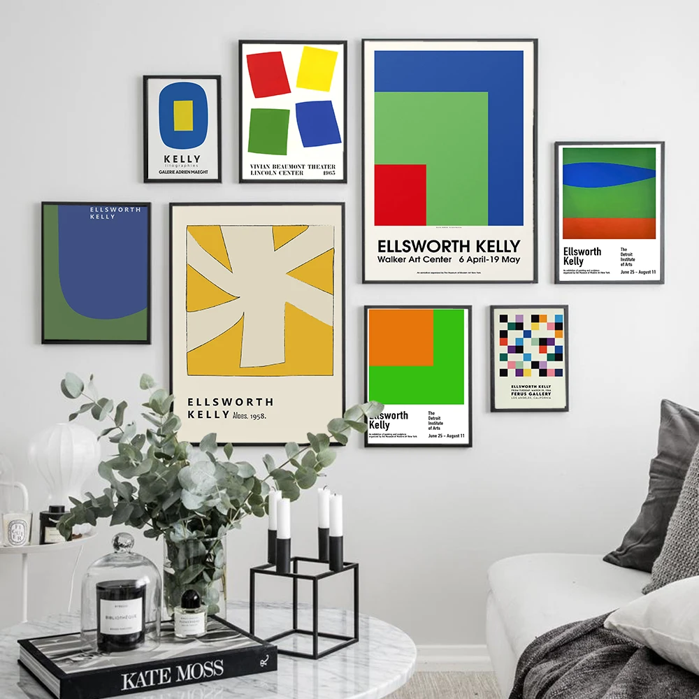 Выставочный постер Ellsworth Kelly абстрактные ретро-принты галерея Ферруса Калифорния
