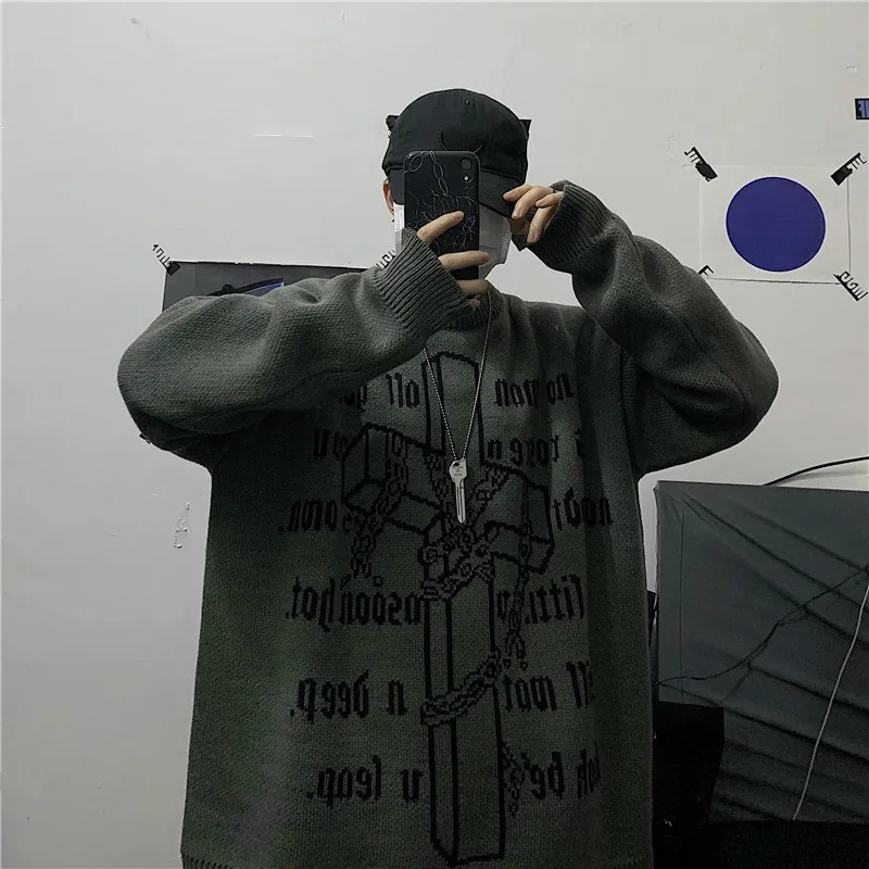 Woherb Harajuku BF Свободные пуловеры с буквенным узором и круглым вырезом, свитер с длинным рукавом для женщин, повседневные винтажные топы, джемперы в Корейском стиле, новинка 91310
