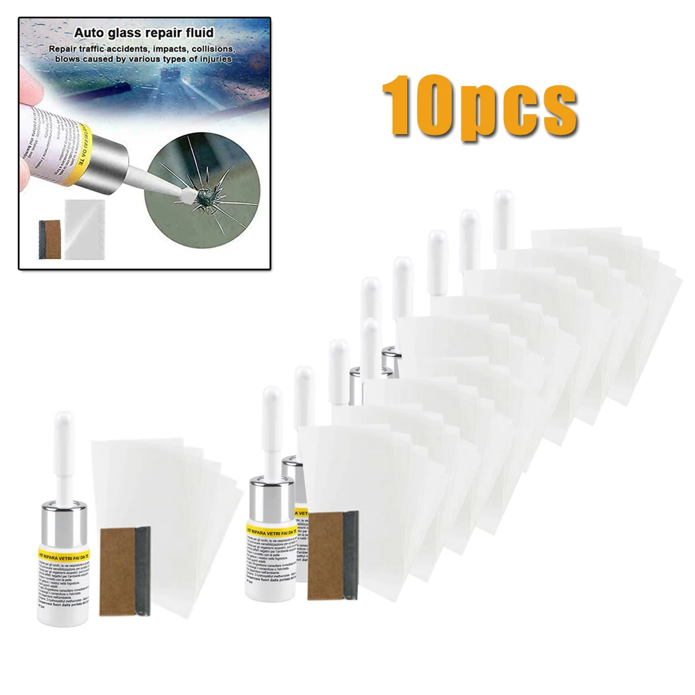 

Hot Sale 10x Car Windscreen Windshield Glass Nano Repair Kit For Chips Cracks Scratches Sleeved Razor Blade