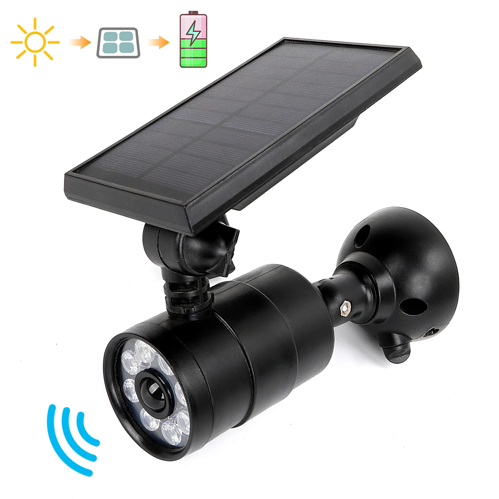 

Wall Spotlight High Brightness Outdoor Solar Wall Lamp Monitor Shaped Solar Charging Waterproof Adjustable 120 Degree Spotlight