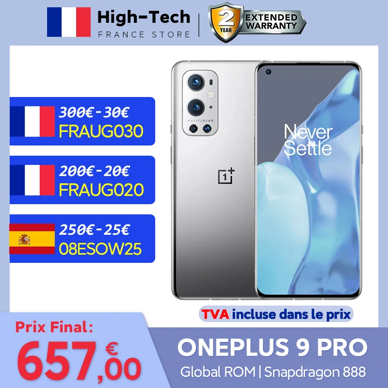 Смартфон OnePlus 9 Pro 5G 8 ГБ/12 Гб 256 ГБ Snapdragon 888 120 Гц жидкий дисплей 2 0 дюйма Hasselblad 50 МП