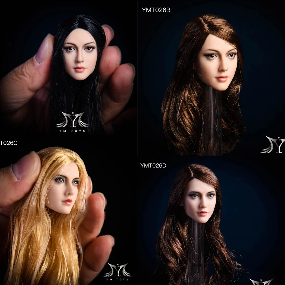 

Головка для волос YMT026 1/6 Женская, коричнево-золотистая, с резьбой, Для 12-дюймового, бледного, женского тела, в наличии