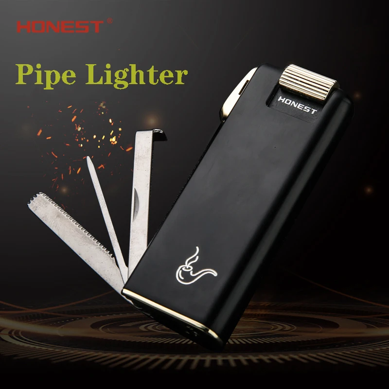 HONEST Зажигалка для сигар многофункциональный нож зажигалка пламя огонь мужской