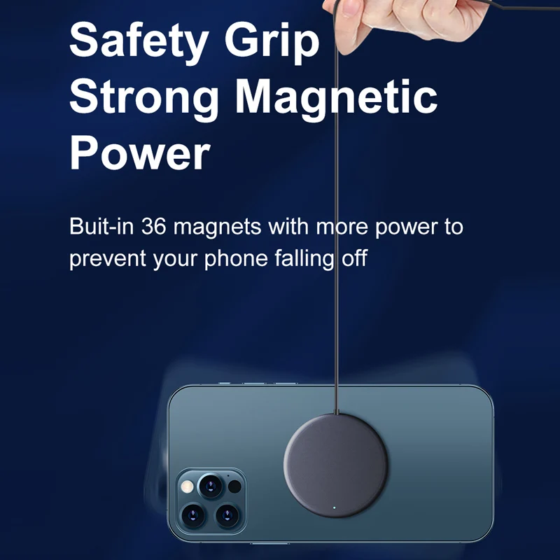 

YKZ 15W Magnetic Qi Wireless Charger Magnet Charging Magsafe Charger Fast Charging for IPhone 12 Pro Max Mini Samsung Xiaomi