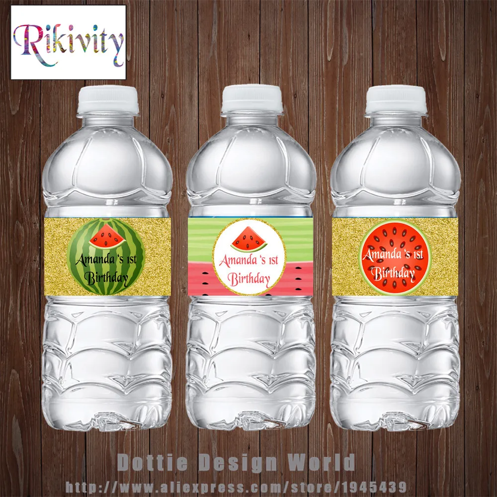 Персонализированные Арбузные бутылки для воды вина пивные этикетки конфетный
