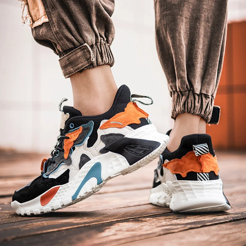 

Men's Sneakers Fashion Colors Breathable Good Quality Microfiber Mesh Trainers Men Lightweight Platform Men Sneakers Shoes 2020