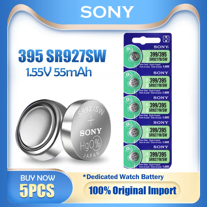 Батарейка для часов Sony 395 399 AG7 SR927SW SR927W SR927 LR927 LR927W 5 шт. таблетка с шагомером 1 55