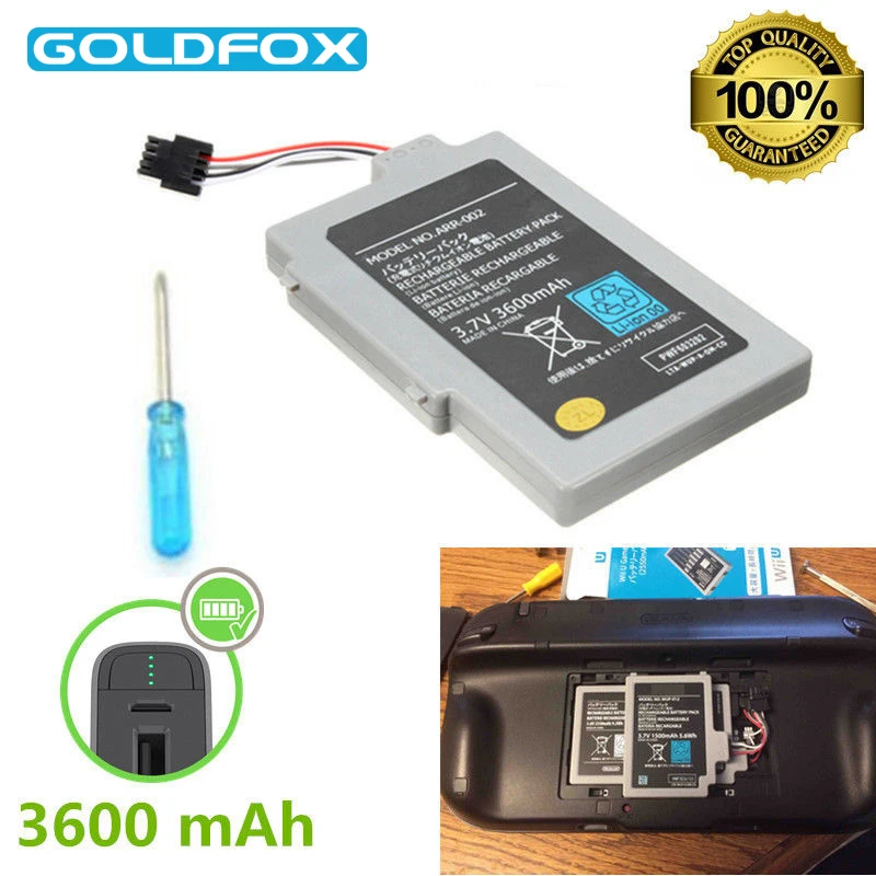 

3600mAh Li-ion Battery Pack For Nintend Wii U Game Console Rechargeable Replacement Battery for Wii-U GamePad Controller Joystic