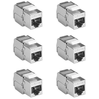 6 pcs shielded keystone module jacks for snap in patch panel installation of cat6a cables