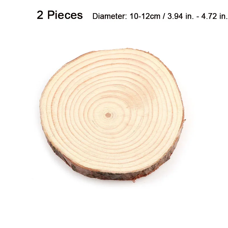 2PCS 10-12cm 20 см 21 см Деревянный Круглый Круг необработанные кусочки дерева украшение для дома для гостиной ручные каботажные изделия DIY живопись дерево-ремесло - Цвет: 2PCS 10-12cm