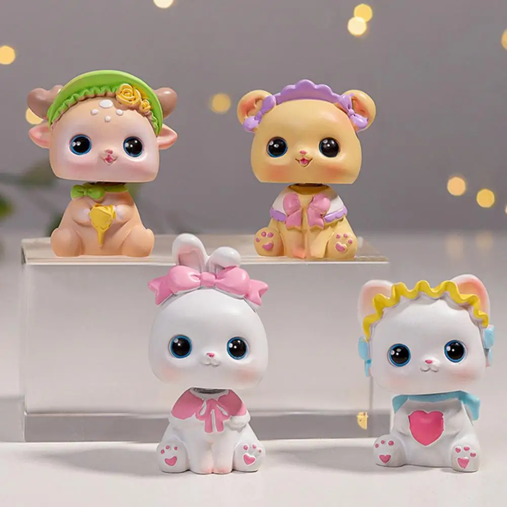 

Resin Ornament Lovely Cake Decor Mini Cartoon Shaking Head Car Interior Decoration for Home