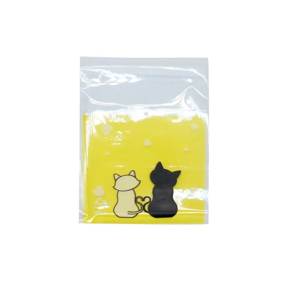 Yellow Cat 50/100 шт пластиковые конфеты и печенье само-герметизирующий пакет мультфильм Подарочная сумка для выпечки мешок для дня рождения свадьбы вечеринки ребенка душа Декор - Цвет: Yellow Cat