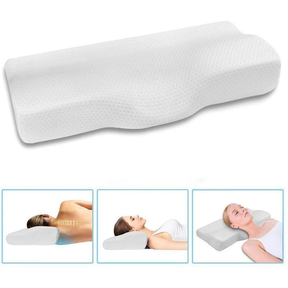 Подушка из хлопка с эффектом памяти и наполнителем для сна ортопедическая