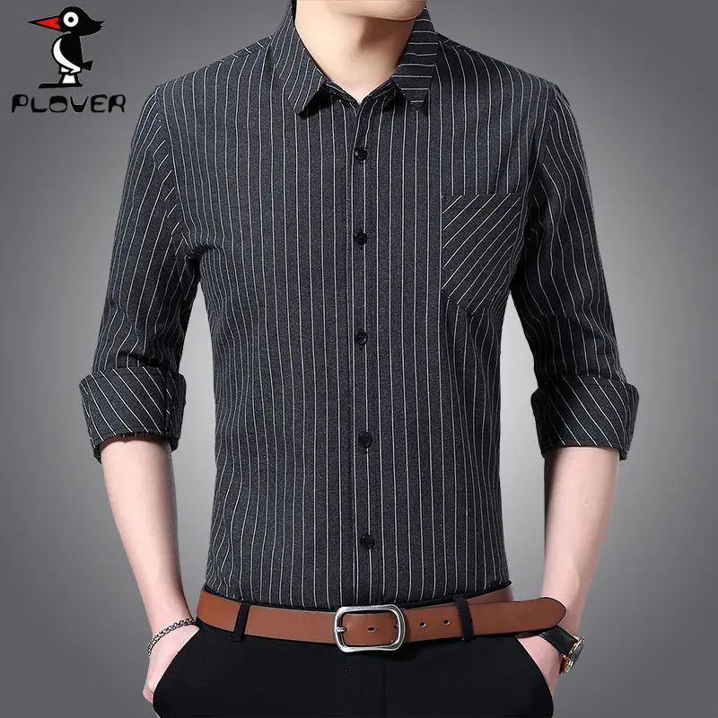 

Men's long-sleeved shirts Slim solid color men's casual business shirts for young and middle-aged men