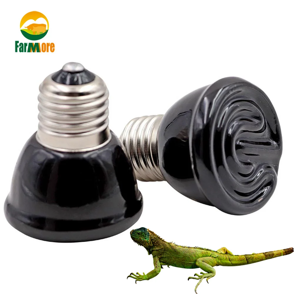 Pet Heating Light Bulb Infrared Black Ceramic Emitter Heat Lamp Reptile Tortoise Animals Heater Brooder Temperature Controller | Дом и сад
