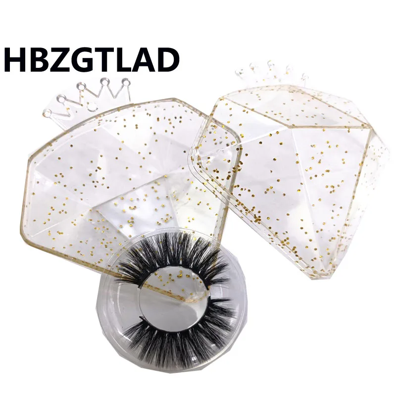 

30 шт Корона алмаза Прозрачный Поддельные ресницы упаковочная коробка персонализированные поддельные 3D норковые ресницы чехол Алмазная фо...