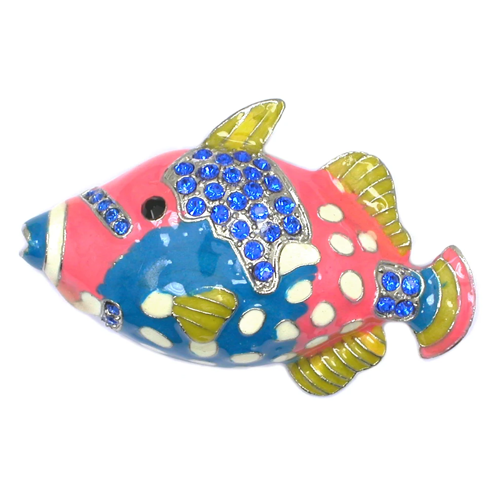 

Fashion Fish Enamel Brooches pin Rhinestone Carystal party Corsage coat Brooch Pins jewelry Gifts
