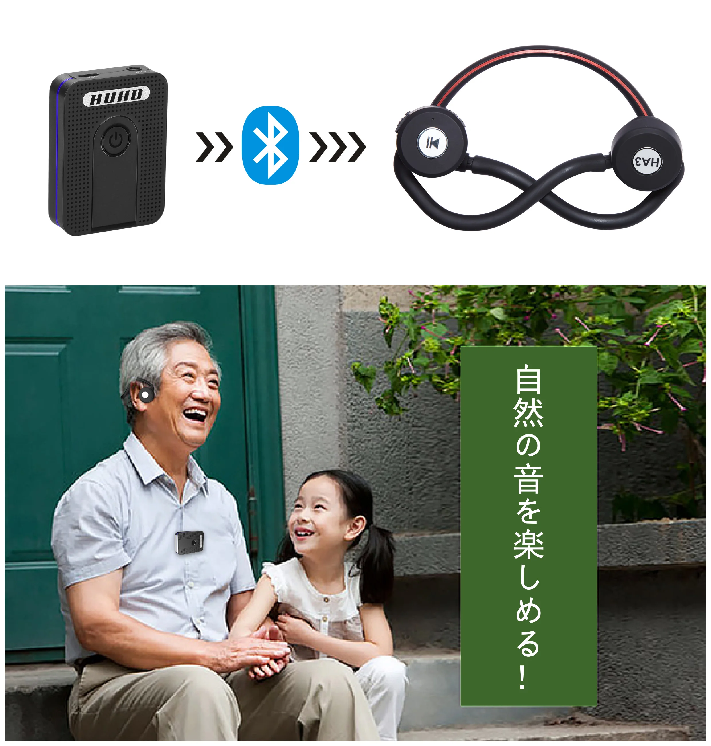 Bluetooth-гарнитура для костной проводимости, спортивные наушники, слуховой аппарат для бега, езды на велосипеде, портативный усилитель, слуховой аппарат для телевизора