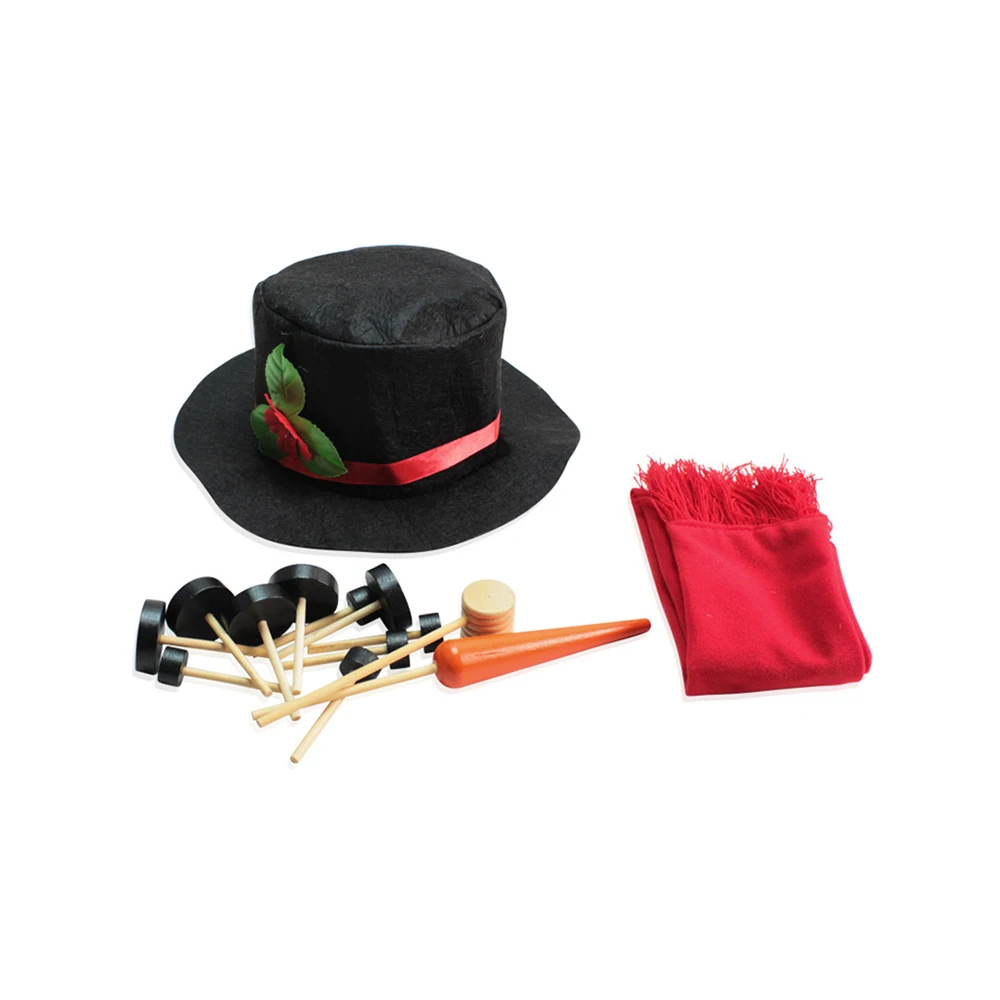 Рождественский деревянный семейный набор аксессуаров для одежды снеговик