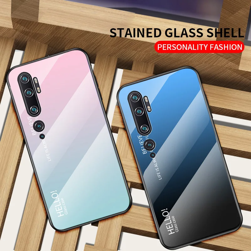 Для Xiaomi Mi Note 10 pro Чехол Противоударный задняя крышка градиентный чехол из