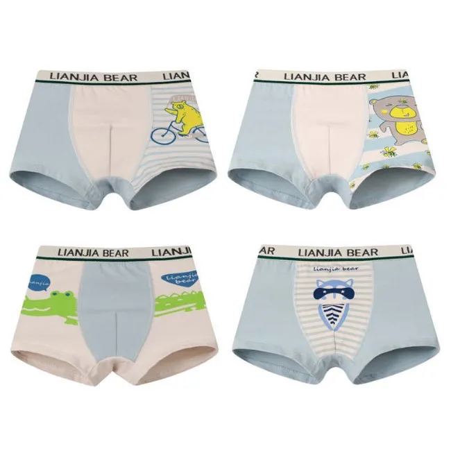 4 шт./партия Новое поступление нижнее белье для мальчиков хлопковые детские трусы
